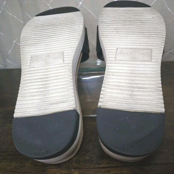 🔥 Sam Edelman Ariane Womens Sz 9 1/2 Black Leather Buckle Slide Sandals Shoes - Picture 10 of 11